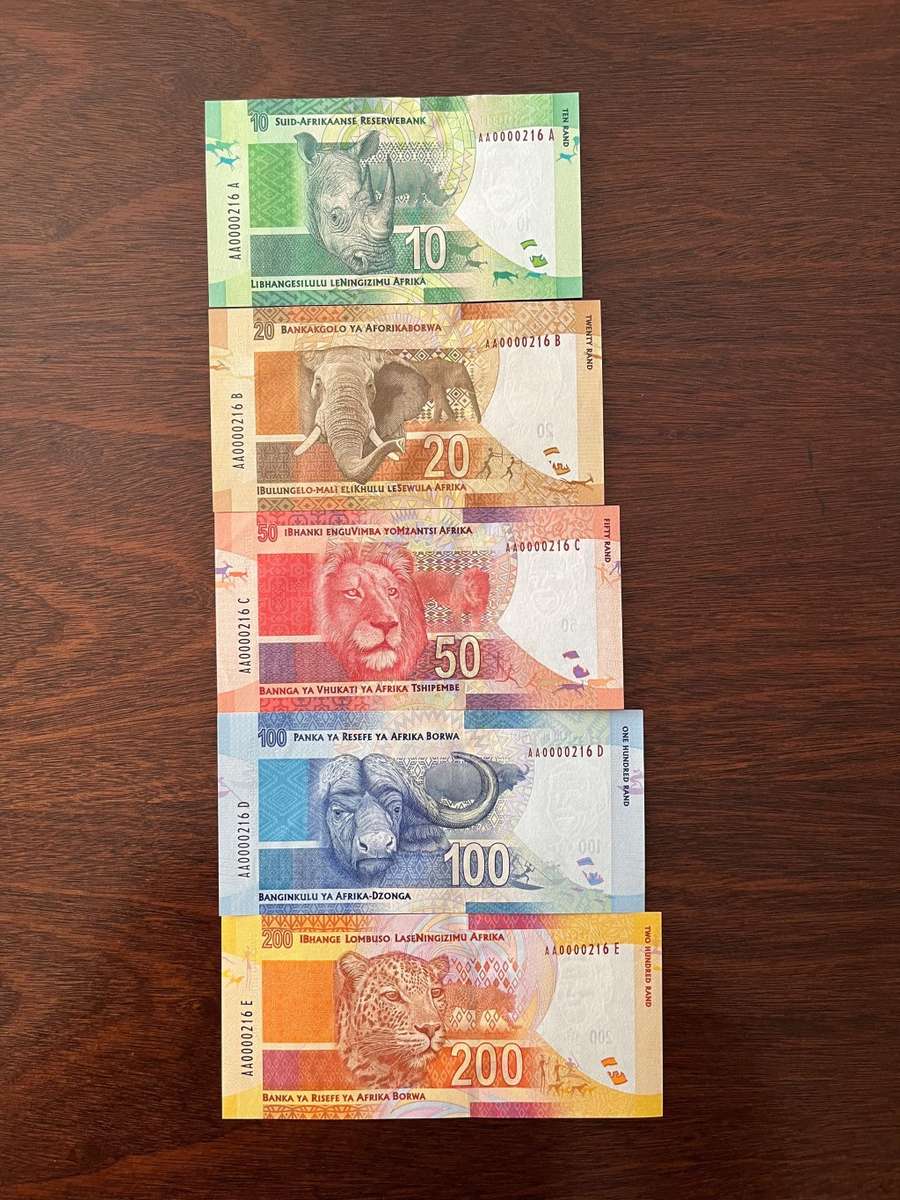 Gill Marcus, 2nd Issue, Set of AA0000216 Series Mandela Notes with Identical Serial Numbers