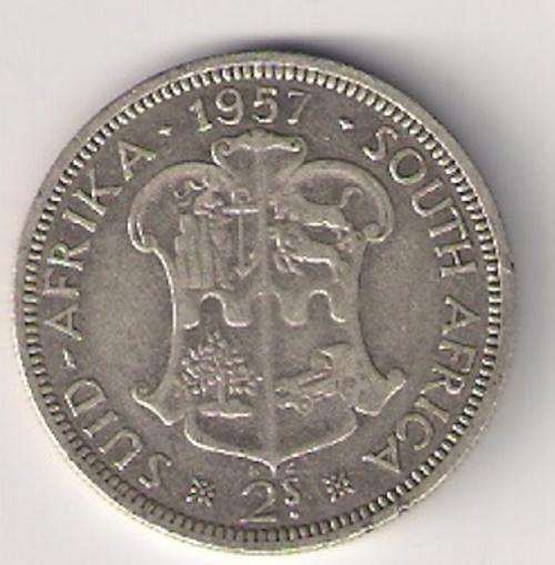 1957 CIRCULATED 2s (TWO SHILLINGS) AS PER SCAN
