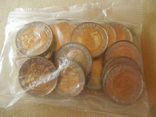 Mandela Centenary five rand coins in sealed S.A. Mint bag ( 20 units )