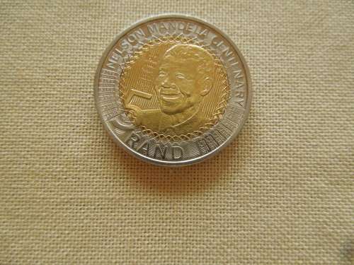 Mandela Centenary five rand coins in sealed S.A. Mint bag ( 20 units )