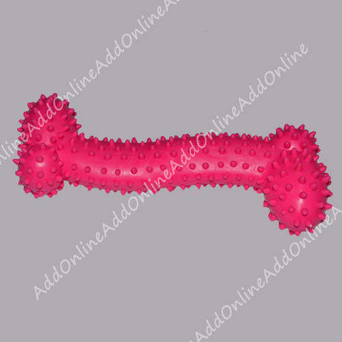 Flexible Rubber Bone Dog Chew Toy - Pink