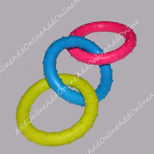 Multicolour Flexible Rubber Chew Toy Rings
