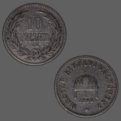 Hungary 10 filler 1894 Coin