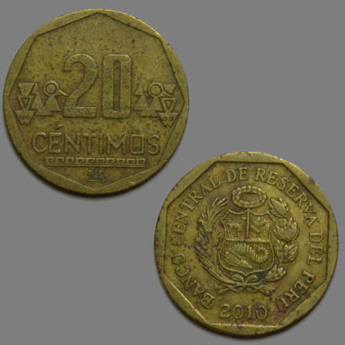 Peru 20 centimos 2010 Coin