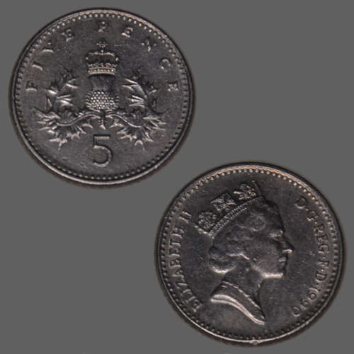 United Kingdom 5 pence 1990 Coin