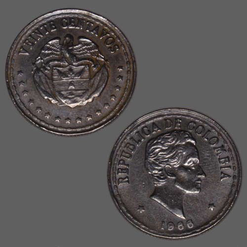 Colombia 20 Centavos 1966 Coin