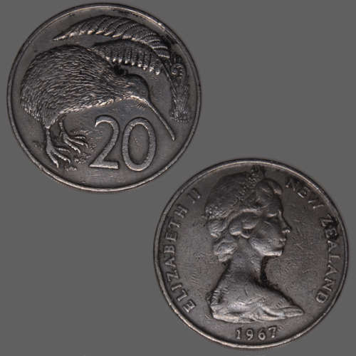 New Zealand 20 cents 1967 Coin