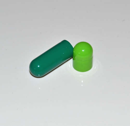 10 000 x Empty Gelatin Capsules Size 0 Separated Dark/Light Green