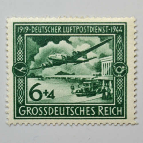 German Deutsches Reich 1944 The 25th Anniversary of Airmail 6+4Pfg - Green