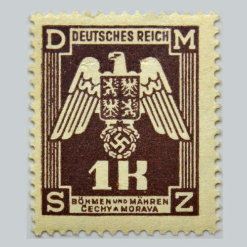 Deutshes Reich - Bohemia and Moravia -  1943 Governemnt Service Stamps 1k - Blackish brown
