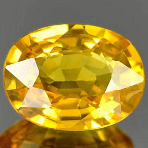 NATURAL 1.09CT YELLOW OVAL SAPPHIRE !