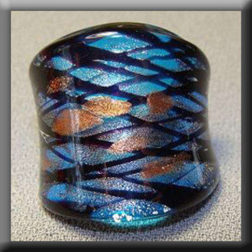 Lampglass Blue Ring with Purple Streaks