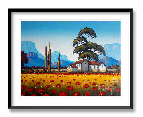 Mountain View - AN ORIGINAL NICKY VAN RENSBURG PAINTING 400 x 300 MM (Value R5400)
