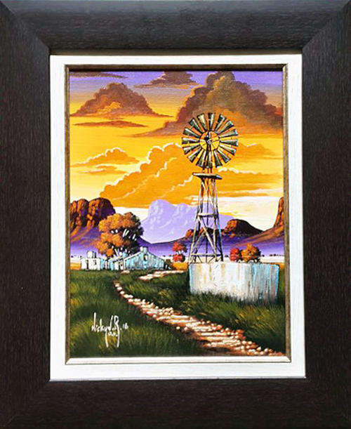 WINDMILL - AN ORIGINAL NICKY VAN RENSBURG PAINTING 400 x 300 MM (Value R 3900)