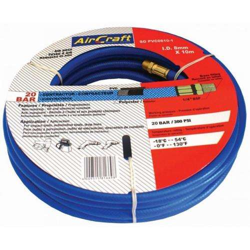 PVC HOSE 8MM X 10M WITH 1-4" MALE FITTINGS