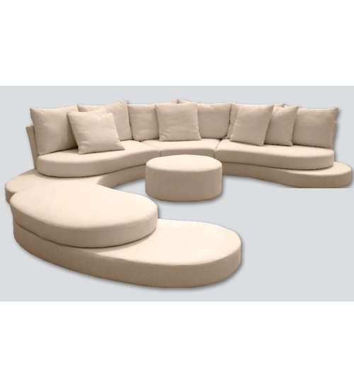 Bonded Leather Half Moon Lounge Suite (Made to order)