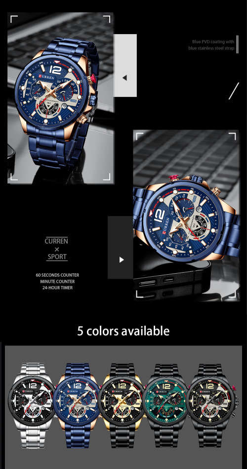 CURREN 8395 Six Pin Band Men`s Watch