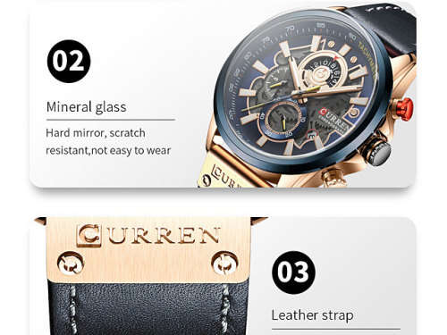 CURREN CARREN 8380 WATERPROOF MULTI-FUNCTIONAL MEN`S BUSINESS WATCH