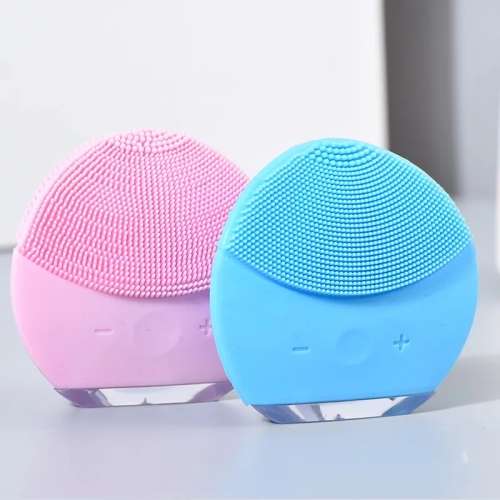 Face Cleansing Brush Ultrasonic Vibration Facial Massager Silicone Brush Cleaner