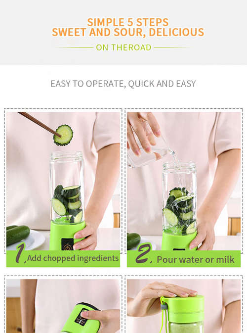 Portable Smoothie Blender, Juicer Food Processor USB Rechargeable