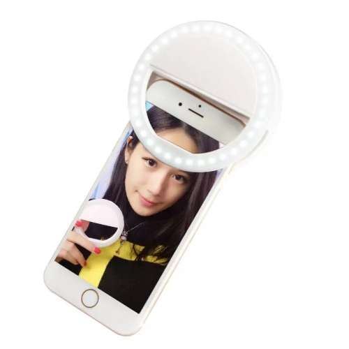 Selfie Ring Light With Cell Phone Holder Camera Smartphone Dimmable Flash lens