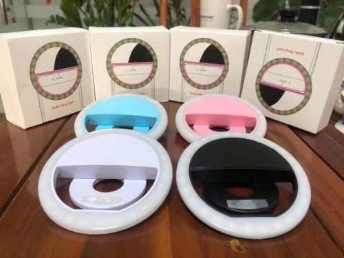 Selfie Ring Light With Cell Phone Holder Camera Smartphone Dimmable Flash lens