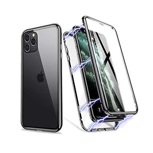 360° Magnetic Metal Case Front+Back Glass Cover For Iphone 11/11 Pro/12/12 Pro/12 Mini/12 Pro Max