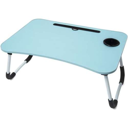 Multi-Purpose Foldable Laptop Table with Cup Holder and iPad/Tablet Slot
