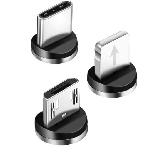 Magnetic USB Cable Fast Charging USB Type-C, Micro USB and iPhone 3 in 1 Cable