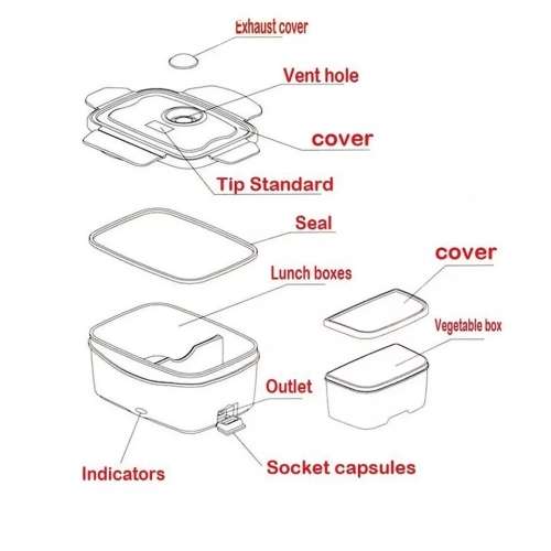 Portable Electric Heater Lunch Box Car Plug Food Bento Storage Container Warmer