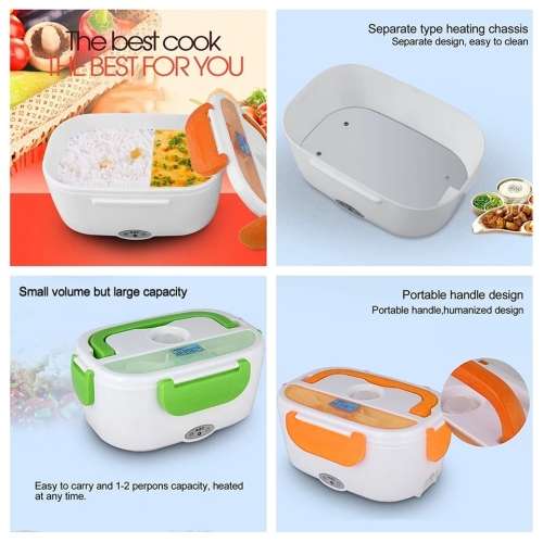 Portable Electric Heater Lunch Box Car Plug Food Bento Storage Container Warmer