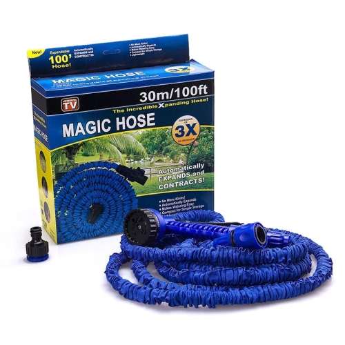 25/50/75/100FT Expandable Flexible Garden Water Hose Spray Gun Nozzle Washing Car Flower Watering
