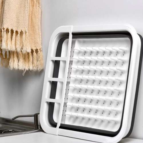 Kitchen Collapsible Dish Drainer Drying Rack Folding Tableware Holder Drain Telescopic Storage Sink