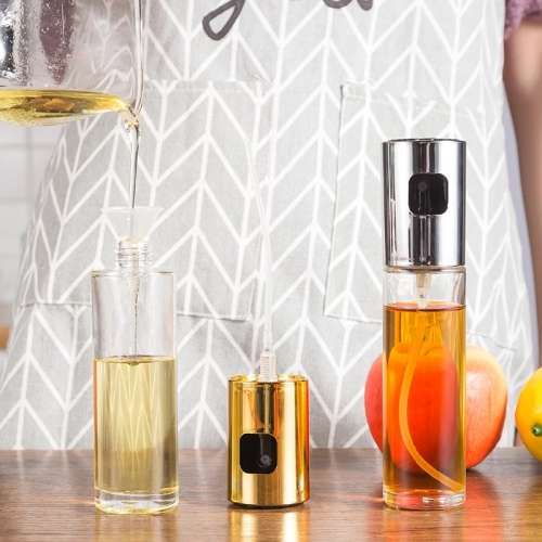Portable Durable Kitchen Tool Push-type Oil and Sauce Bottle Barbecue Spray Bottle Glass