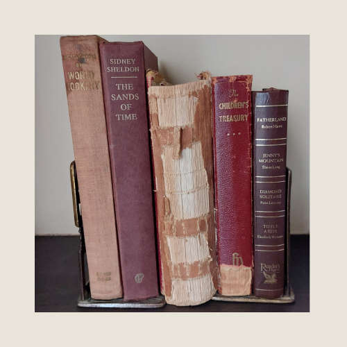 Vintage Brass Shalom Bookends