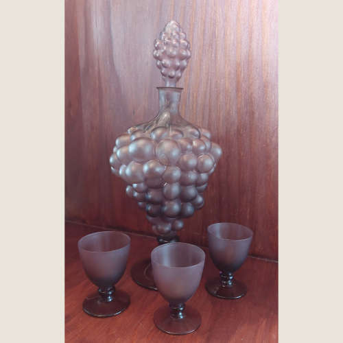 Vintage Glass Grape Cluster Decanter
