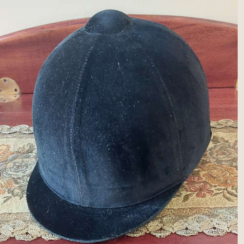 Vintage Black Velvet Horse Riding Helmet