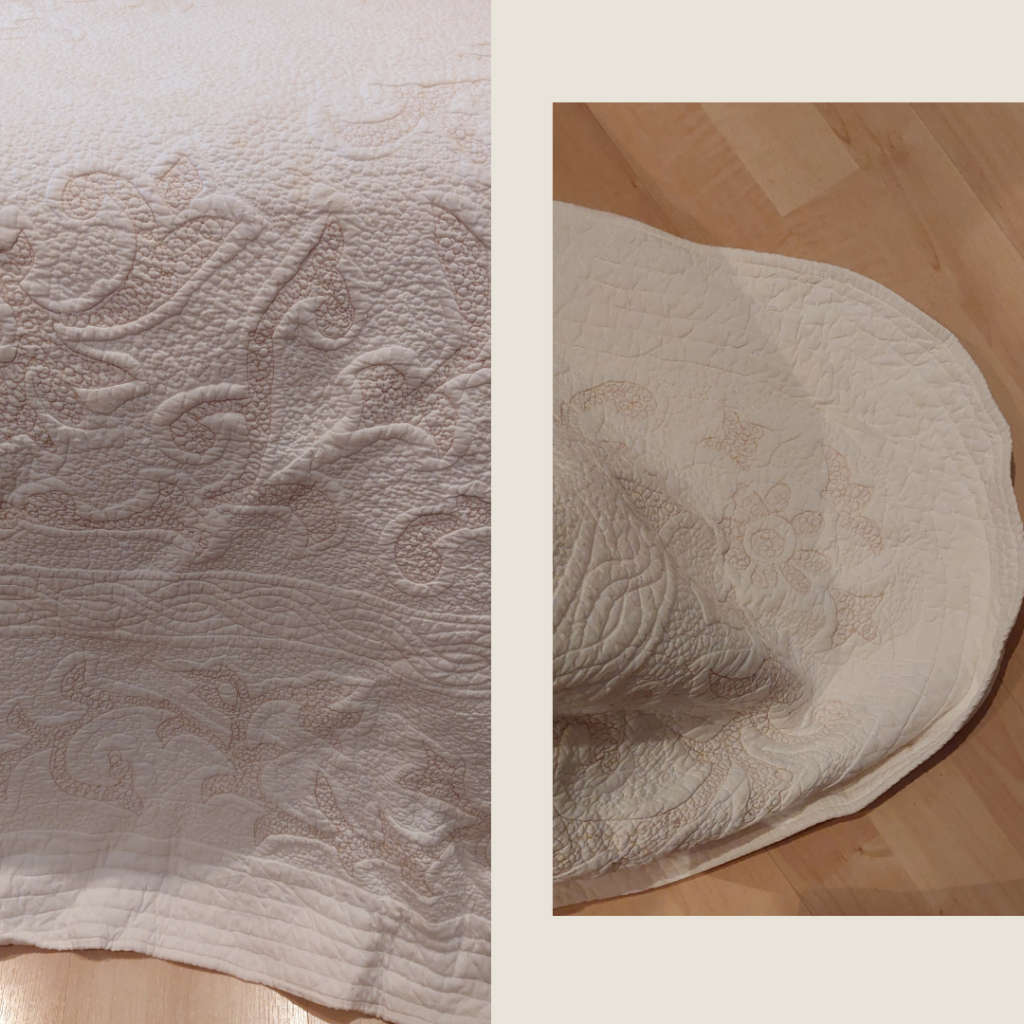 Creamy White Quilted Bedcover Queen Bed