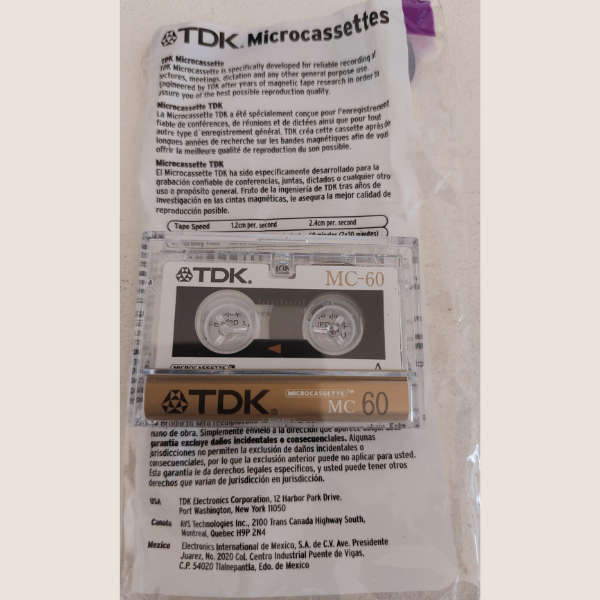 One TDK MC-60 Microcassette Tape