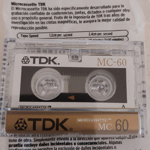 One TDK MC-60 Microcassette Tape