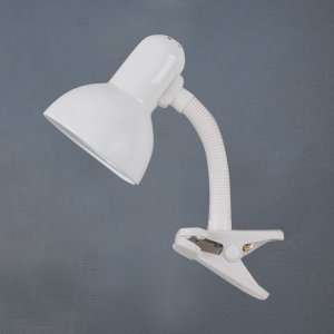 CLIP-ON BEDSIDE/DESK LAMP IN BLACK OR WHITE ENERGY SAVING