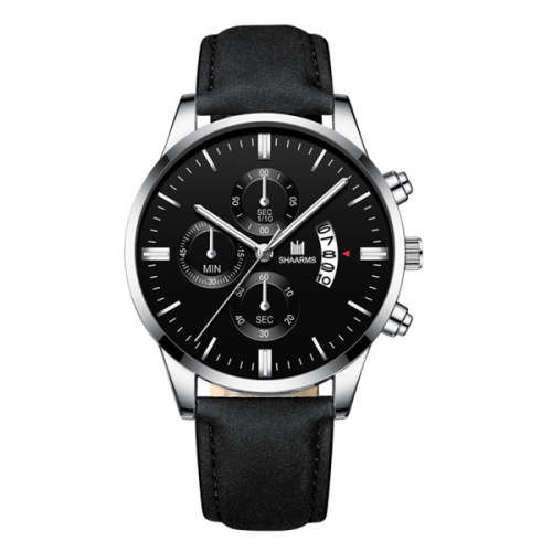Business Casual  Quartz Wrist Watches Men -Black& Silver