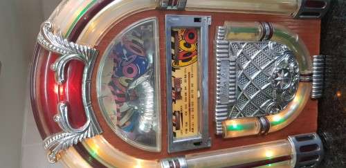 Vintage table light, billboard mini jukebox