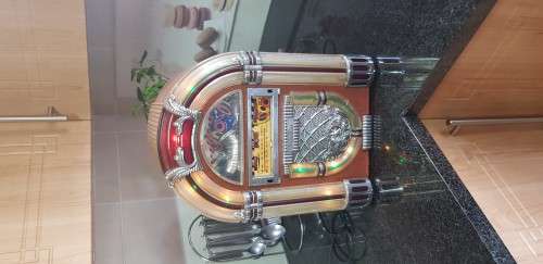 Vintage table light, billboard mini jukebox