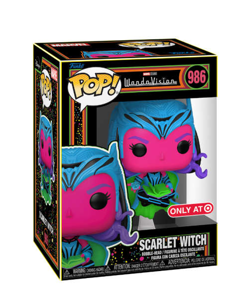 SCARLET WITCH!!WANDAVISION!!FUNKO POP!! TARGET EXCL!! BLACKLIGHT