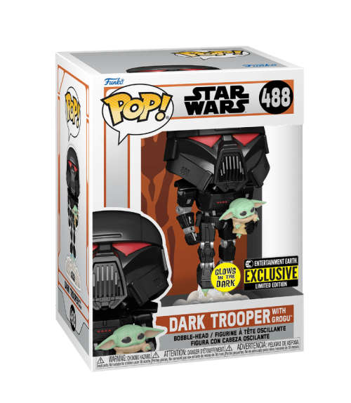 DARK TROPPER WITH GROGU!!STAR WARS!!FUNKO POP!! EE EXCLUSIVE!! GITD!!