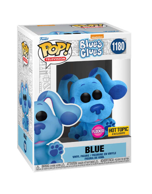 BLUE!! BLUE`S CLUES!!FUNKO POP!! HOT TOPIC EXCLUSIVE!! FLOCKED!!