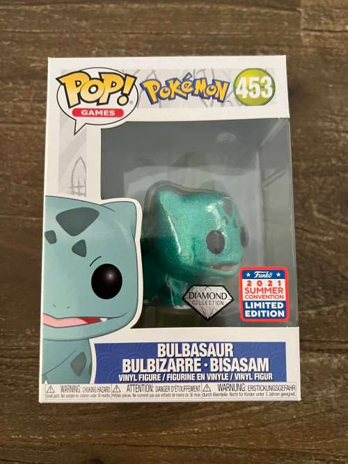 BULBASAUR!! POKEMON!!FUNKO POP!! SUMMER CON 2021 EXCLUSIVE!! DIAMOND COLLECTION!!