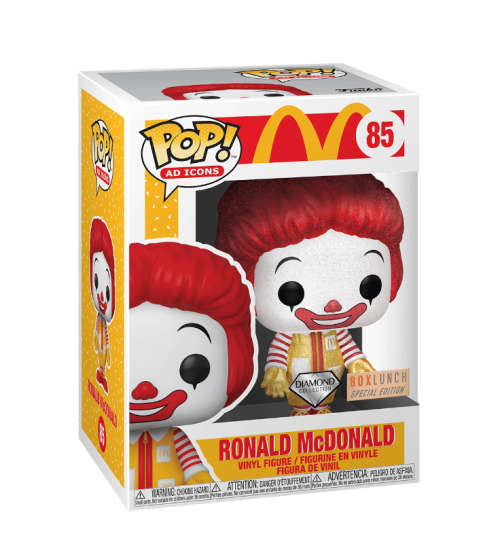 RONALD MCDONALD!!MACDONALDS!!FUNKO POP!! BOXLUNCH EXCLUSIVE!!DIAMOND COLLECTION!!