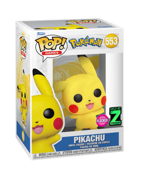 PIKACHU!!POKEMON!!FUNKO POP!! ZAVVI EXCLUSIVE!! FLOCKED!!